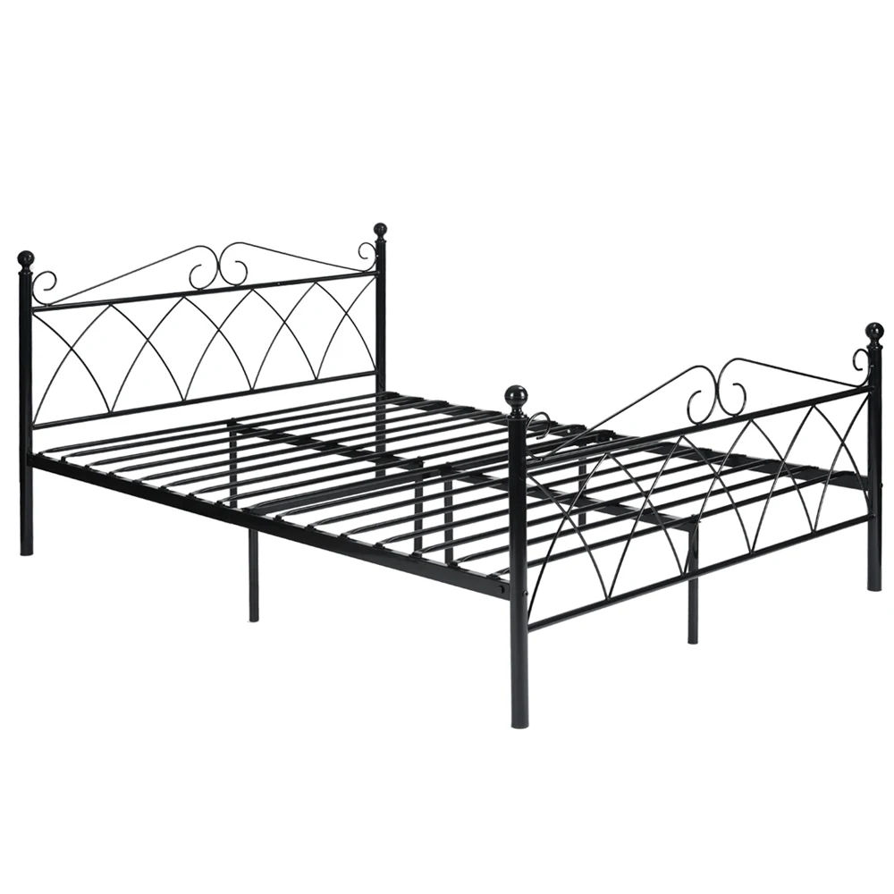 Aingoo Metal Double Bed 4ft 6 Frame Solid Bedstead Base
