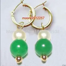 Brincos Ohrringe телефон оптом серьги AAA натуральный зеленый камень и белые серьги с жемчугом из раковин для женщин ювелирные изделия