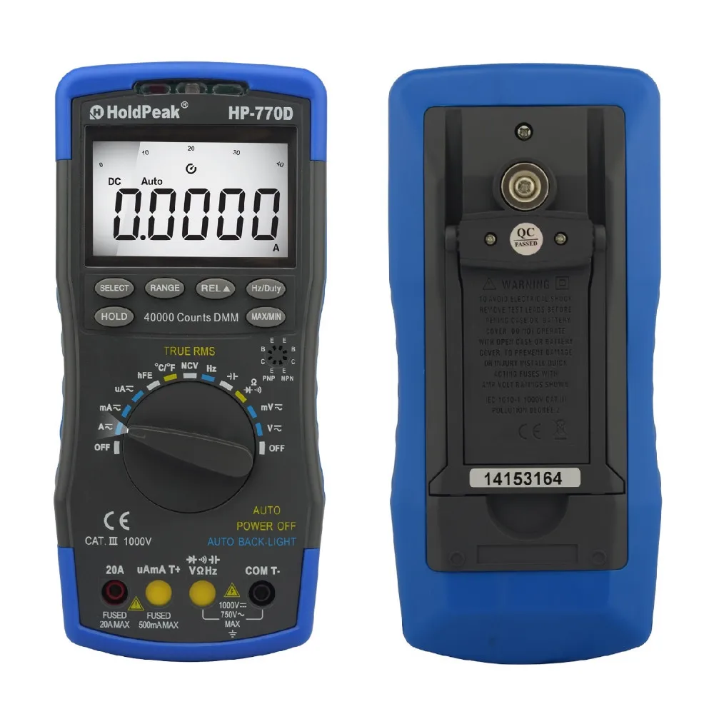 Goede Holdpeak Digitale Multimeter HP 770D Hoge Nauwkeurigheid Auto Range True Rms 40000 Telt Ncv Ac Dc Spanning Stroom Ohm Tester
