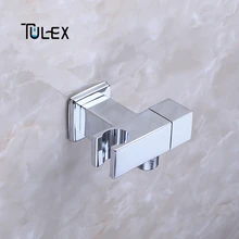 TULEX запорный клапан для воды, угловой клапан с держателем, переключатель для унитаза, управление водой, аксессуары для ванной комнаты, хромированный