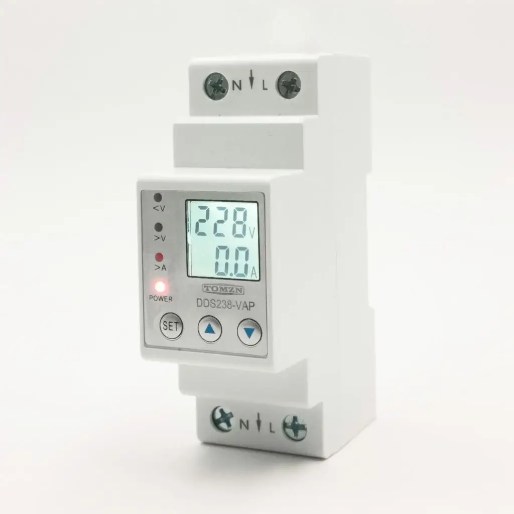 Beste 63A 80A 110V 230V Din Rail Verstelbare Over Onder Spanning Beschermende Apparaat Protector Huidige Limiet Bescherming Voltmeter Kwh