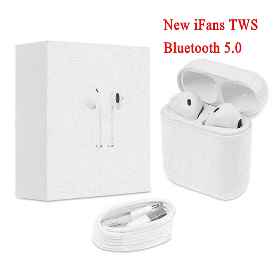 

New iFans Tws Bluetooth 5.0 Earphone Mini Double ear Earbuds Wireless Headsets Air pods with mic for iPhone X 8 7 Plus Android