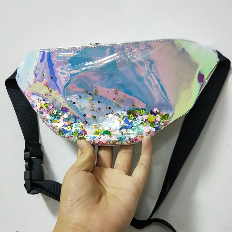 Женская поясная сумка голографическая прозрачная поясная сумка лазерная сумка сумочка из пвх пояс женские сумки подарки модная новинка