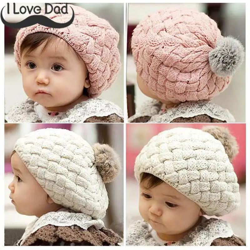 

Winter Autumn New Knitted Baby Hat Bonnet Fashion Pompom Boy Girl Beret Kids Hat Beanie for boys girls Casquette Enfant fille
