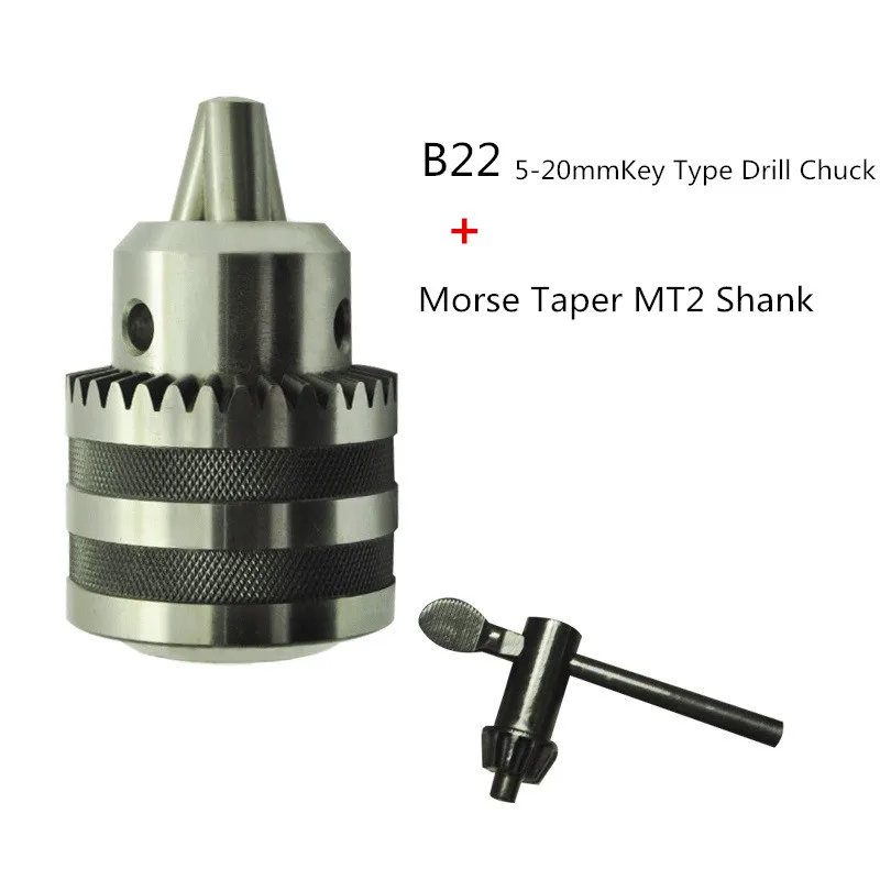 Lathe Drill Chuck 5 to 20mm B22 With No.2 Morse Taper MT2 with Key Hight Quality Morse Taper Shank Drill Chucks Set Lathe Drill Chuck 5 to 20mm B22 With No.2 Morse Taper MT2 with Key Hight Quality Morse Taper Shank Drill Chucks Set