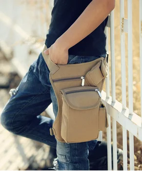 

by dhl or ems 50pcs Men's Canvas Drop Leg Bag Waist Fanny Pack Belt Hip Bum Military Motorcycle Multi-purpose waist Bags