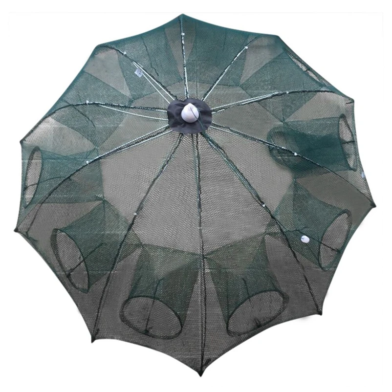 Folded Portable Hexagon 10 or 20 Holes Automatic Trap Fishing Net Fish Shrimp Minnow Crab Baits Cast Mesh Trap #FS#4MY10 (1)