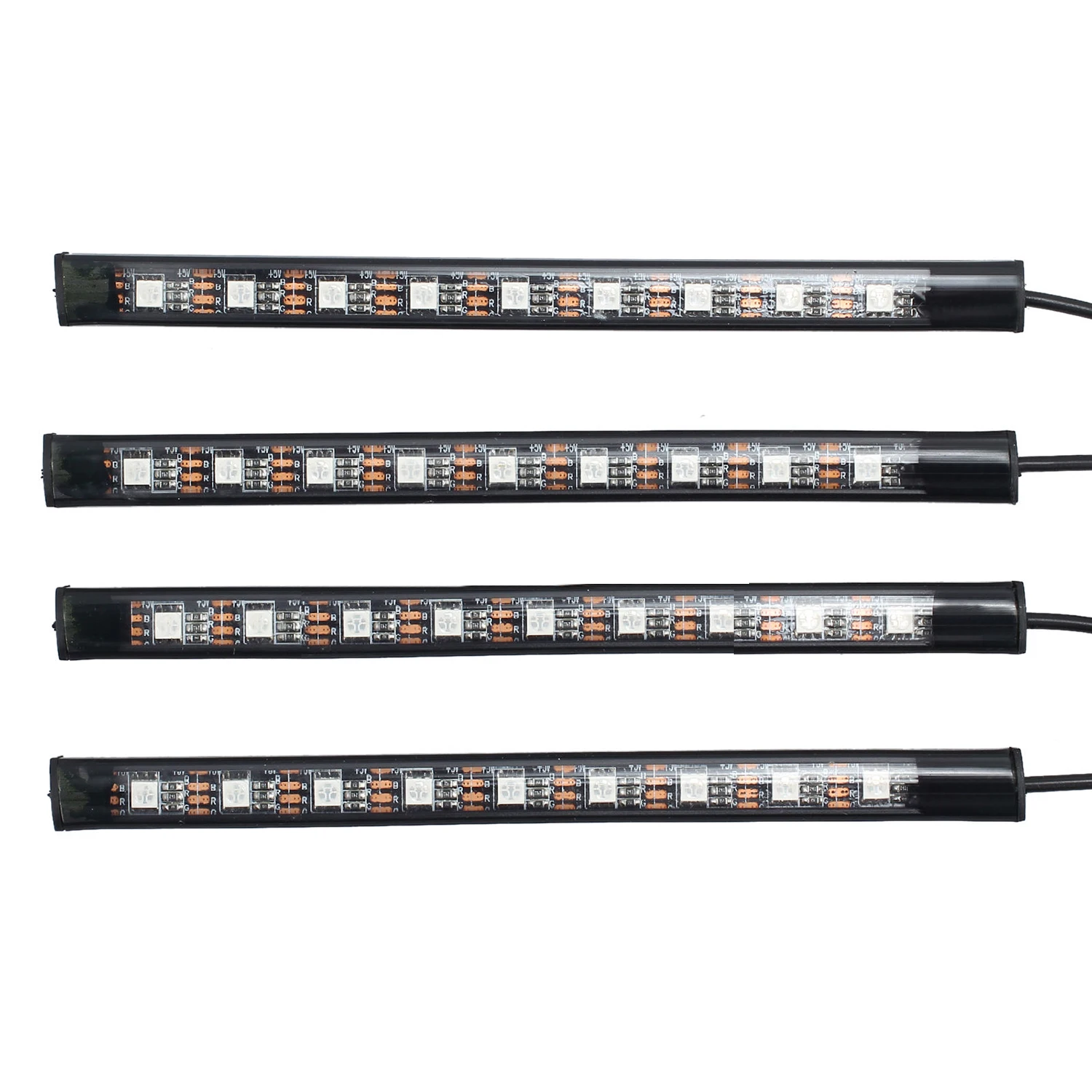 4x DC12V 9 LED RGB Car Interior Atmosphere Footwell Strip Light USB Charger