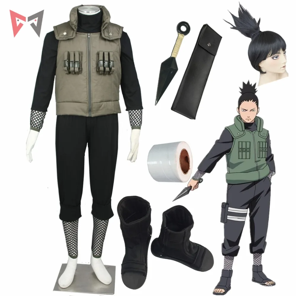 Anime Naruto cosplay Nara Shikamaru Cosplay Costumes vest boot bandage wig for Christmas Halloween child size plus size clotes Anime Naruto cosplay Nara Shikamaru Cosplay Costumes vest boot bandage wig for Christmas Halloween child size plus size clotes
