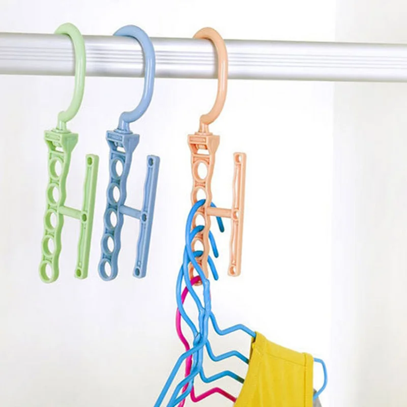 

Household Anti-Slip Hook Clip 5 Circle Plastic Drying Laundry Clothes Hanger Organizer Multilayer Windproof Holder Buckle