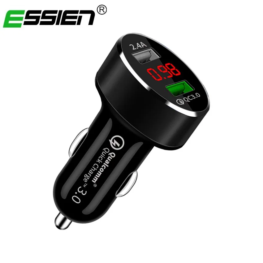 

Quick Charger 3.0 Dual USB Car Charger for iphone X 7 8 Phone Digital Display Charging for Mobile Phone USB Fast Charger Adapter