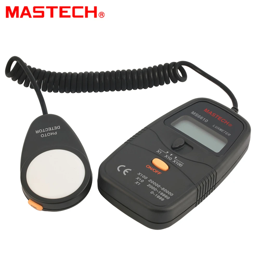 Mastech MS6610 ЖК-дисплей Дисплей 3 1/2 цифр Цифровой Люксметр лампа с люксметром метр тестер 0-50000lux