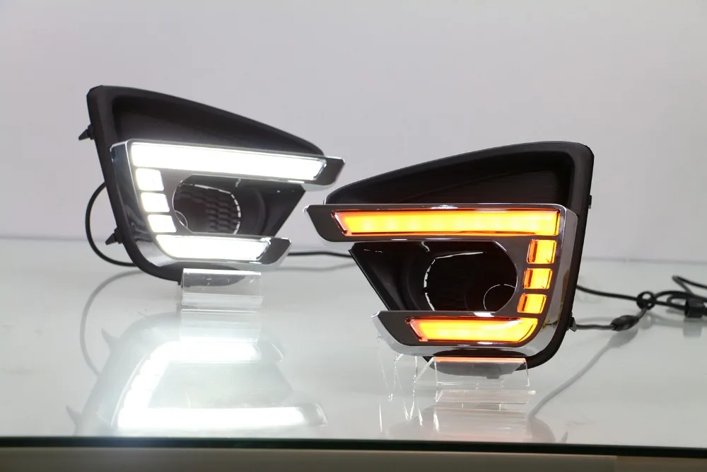 Eosuns LED дневного света DRL для Mazda CX-5 2012-2016, беспроводной переключатель, желтый сигнал поворота, DIM управления