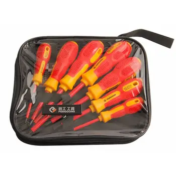 

PENGGONG 7Pcs Insulated Screwdriver Set 1000V Phillips/Slotted Electrician Set Screwdriver Bits Voltage Magnetic CR-V Hand Too