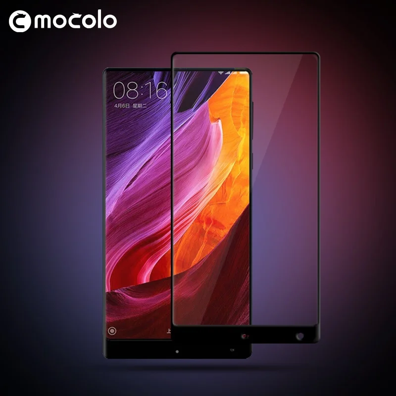 MOCOLO Silk Print Arc Edge Full Coverage Tempered Glass Screen Protector Film for Xiaomi Mi Mix 2 a-mobile-mi
