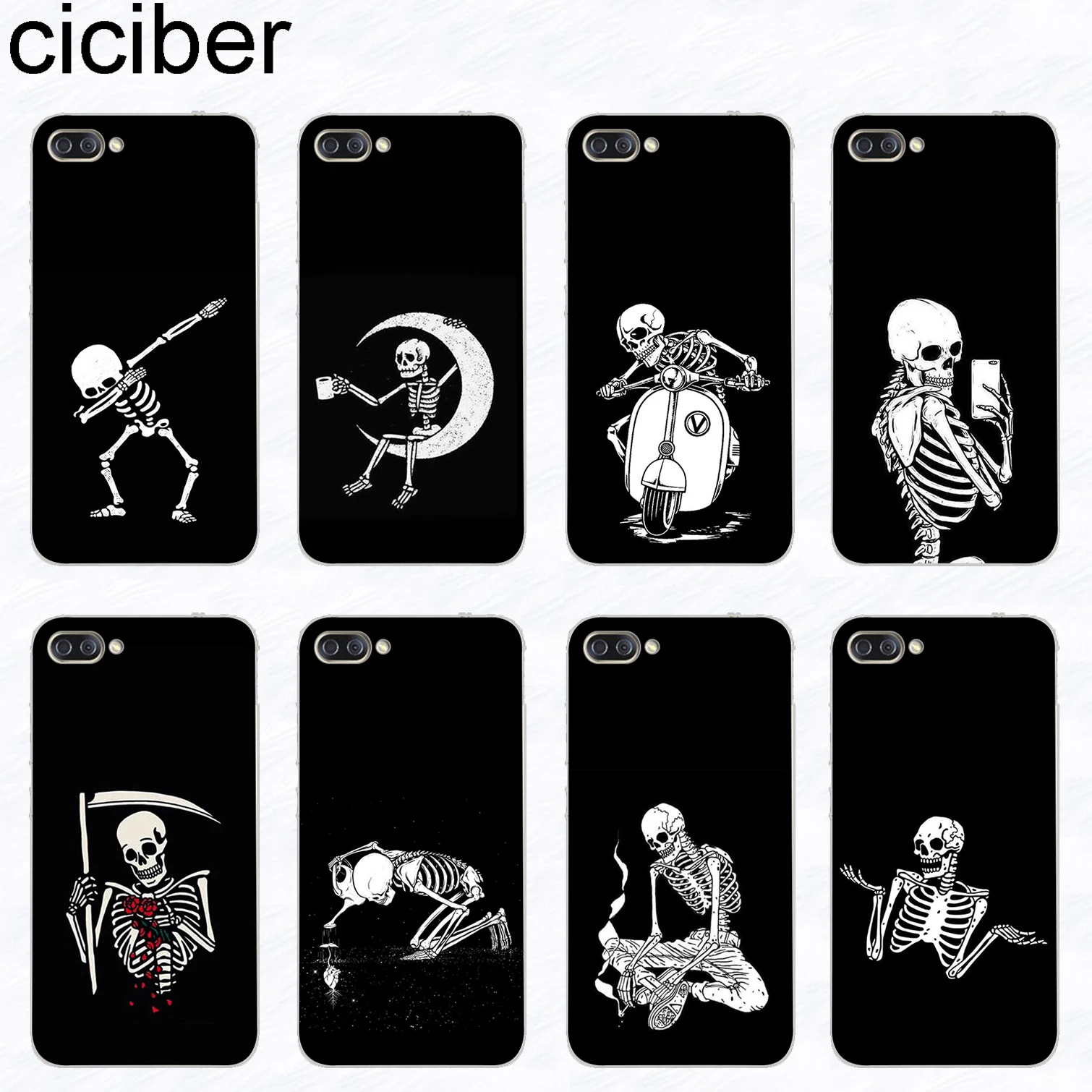 

ciciber Character Skull Phone Case for ASUS Zenfone 4 Max Plus Pro ZC554KL ZC520KL Soft TPU Cover for ZenFone Go ZB500KL Coque