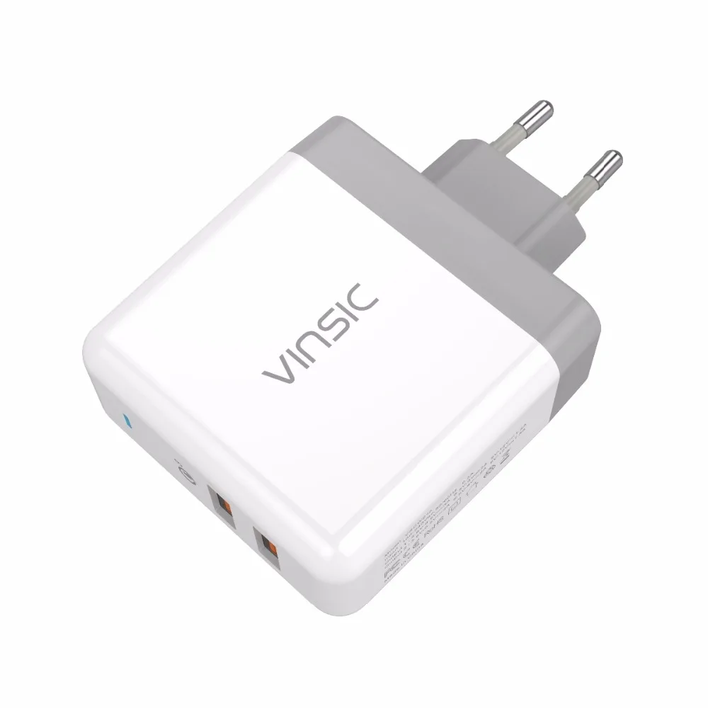 Vinsic Quick Charge 3,0 двойное настенное зарядное устройство USB QC3.0 мини зарядное устройство адаптер для iPhone samsung S9 Xiaomi Mi8 EU/US вилка