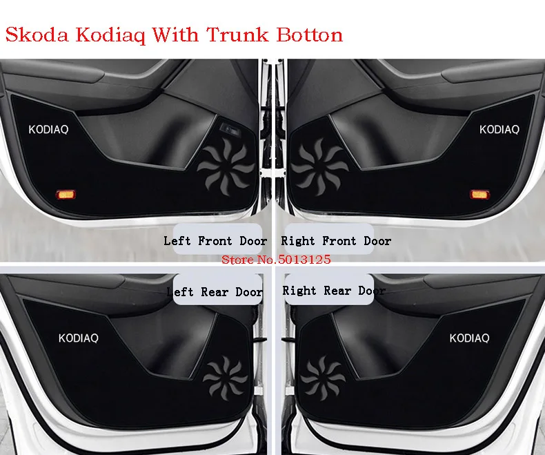 Автомобильный стильный дверной протектор, накладка на дверь, противоскользящая накладка, грязный коврик, накладка, наклейка для Skoda Kodiaq - Название цвета: B