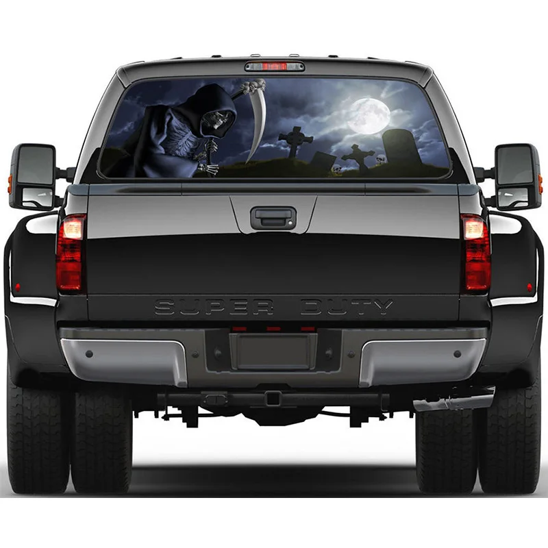 Grim reaper cemetery car sticker Rear Window Graphic Tint Decal Sticker Truck durability and vivid colors car Stickers (2)