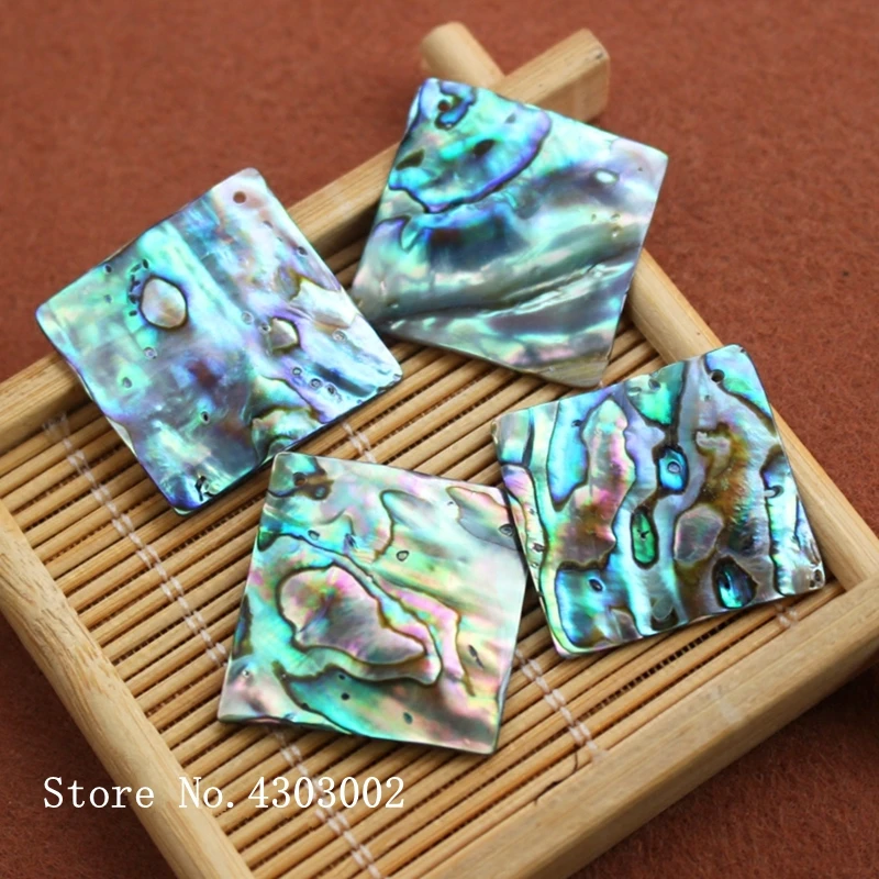 

30pcs/lot 25mm Natural Square Abalone Shell Mother of Pearl shell for DIY Earrings Jewelry Peacock Blue Abalone MOP Pearl shell