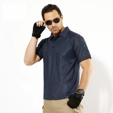 Большие размеры футболки мужские футболки крутые футболки летние с коротким рукавом Кнопки Спорт на открытом воздухе Туризм Рыбалка Армия Военные тактические рубашки