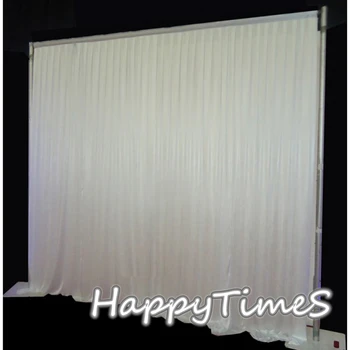 

Wedding 3*6m White Backdrop Curtain Beautiful Event Background Decorations Ice Silk Fabric
