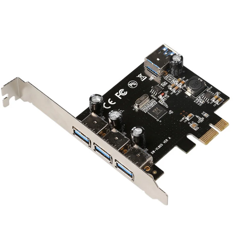 Desktop network adapter slot cards PCI E express 4 port USB3.0