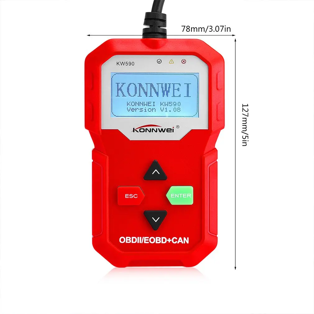 KW590 OBDII инструмент для устранения неисправностей автомобиля сканер диагностики