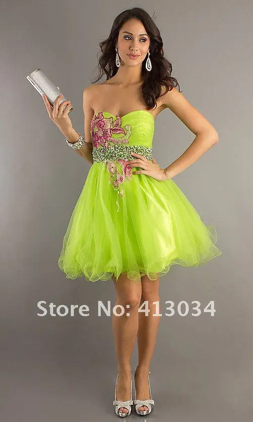 bright green cocktail dress