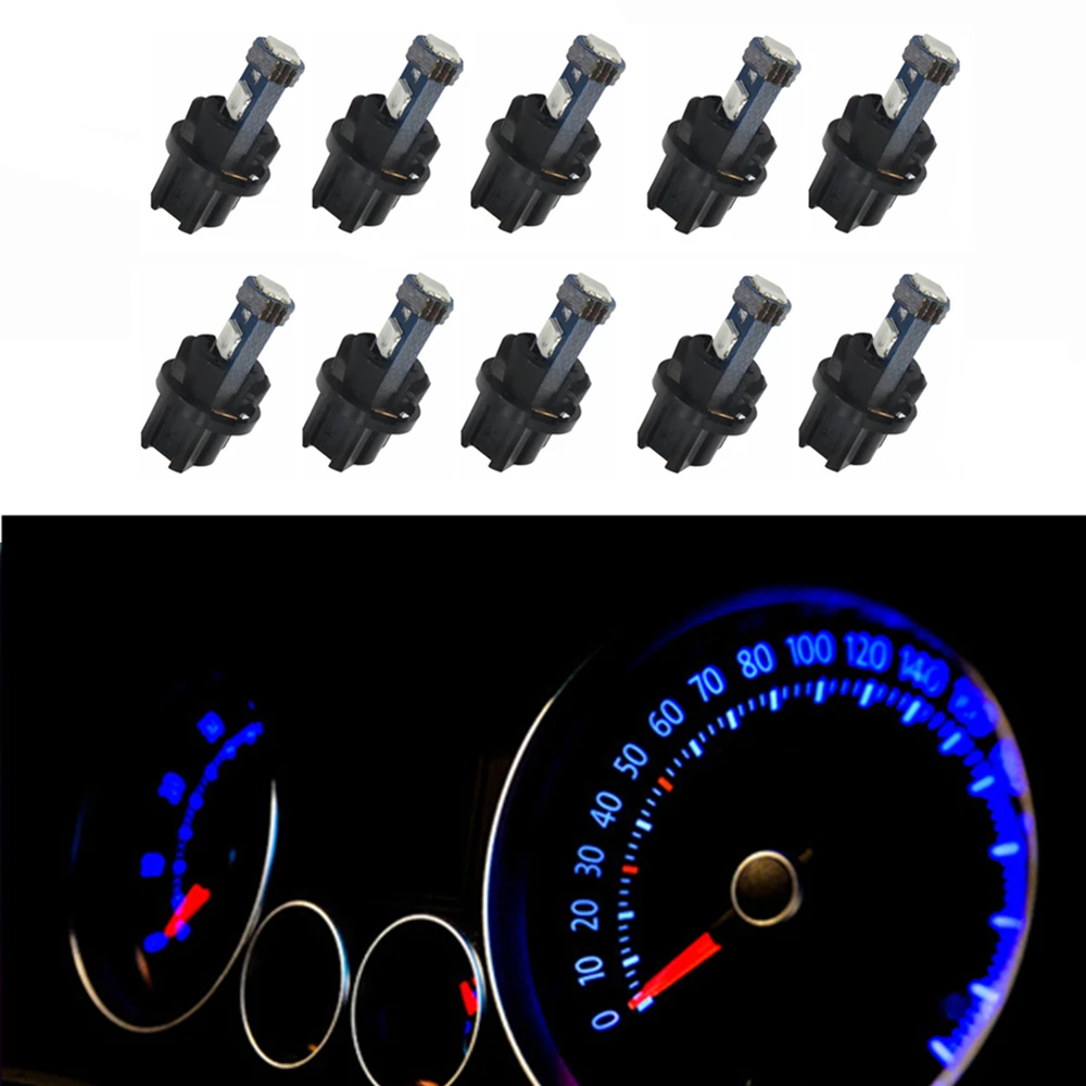 WLJH 10x Canbus светильник T5 светодиодный светильник 3030 чип PC74 поворотный разъем приборной панели приборная панель кластерный светильник для Honda - Испускаемый цвет: Синий