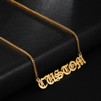 

Personalized Custom Name Necklaces Gold Color Stainless Steel Name Necklace For Women Pendant Nameplate Necklaces Jewelry Gift