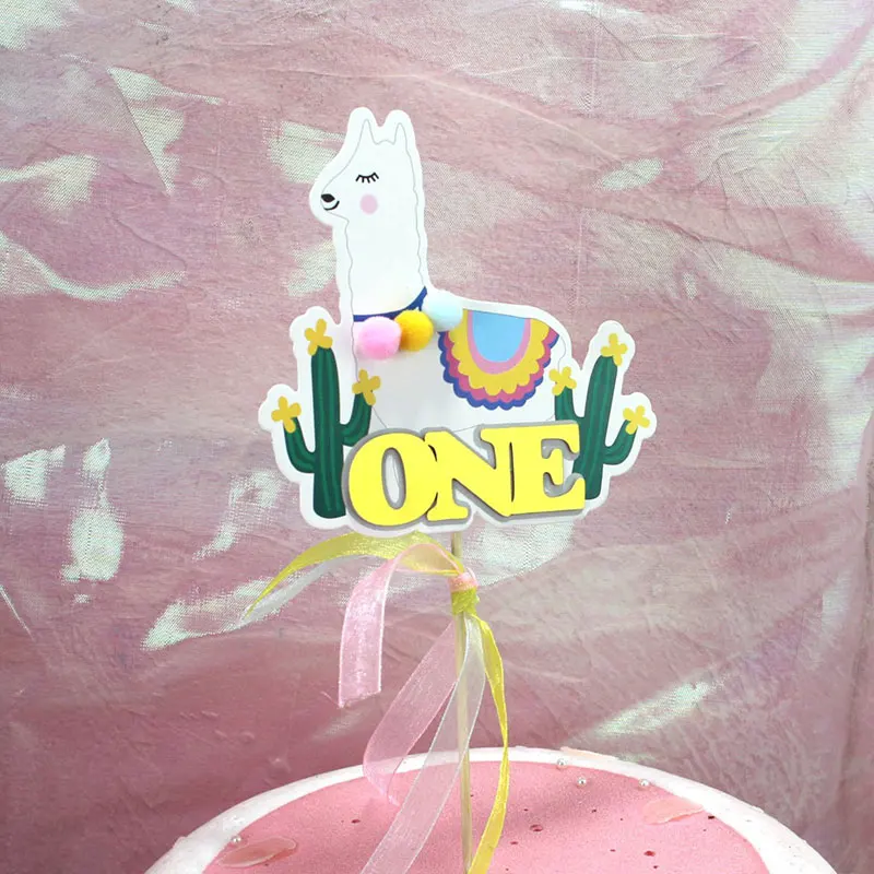 Альпака кактус Торт Топперы лама вечерние украшения мультфильм милый Альпака День рождения украшения свадьба день рождения поставки