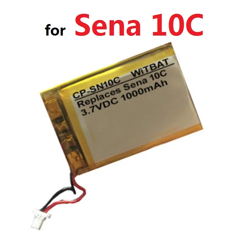 

1000mAh Battery for Sena 10C Headest Li-po Polymer Rechargeable Accumulator Pack Replacement 3.7V With Connector +Track Code