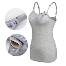 Tank-Tops Vest Camisole Nursing Breastfeeding Maternity Pregnant-Build-In Cotton 