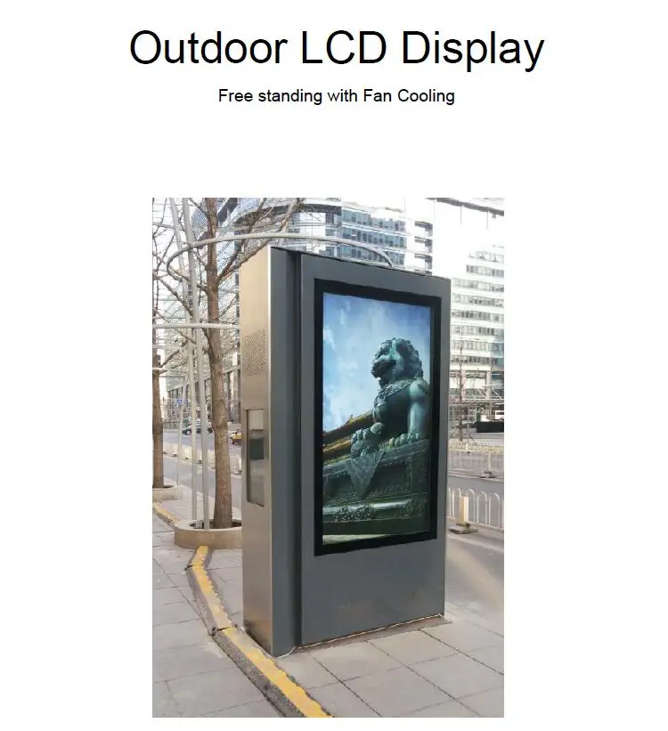 98 дюймов наружный тотемный ЖК digital signage IP55 водостойкий рекламный экран