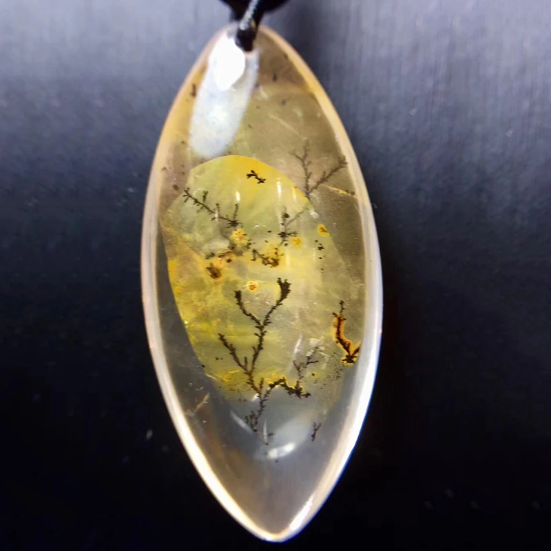 

Fine Polished Shape Natural Crystal Pendants Small Tree Beautiful Landscape Necklace Women Men Women Energy Crystal Jewelry