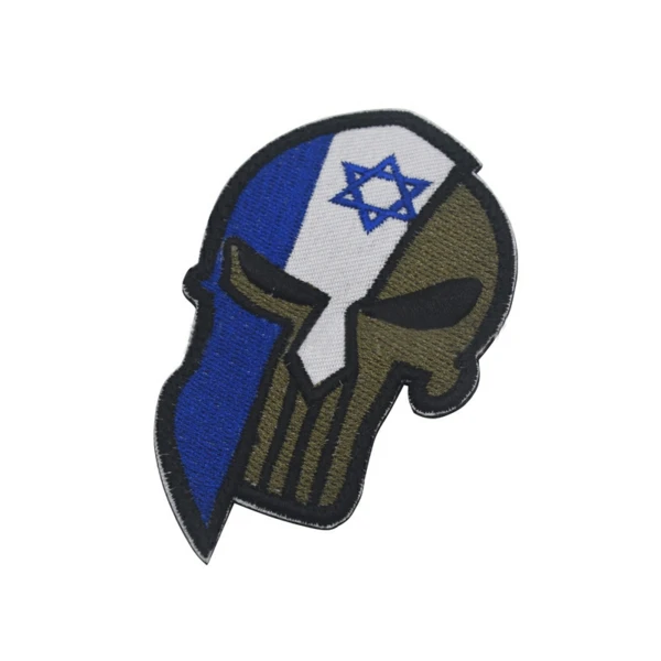 Шлем с черепом Спартан Каратель Национальный флаг патчи США России Испании Франции Израиль Канада Великобритания Чешский Немецкий флаг Военная нашивка - Цвет: 12