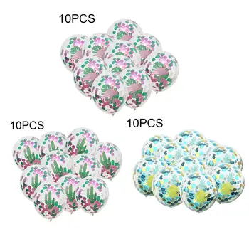 

10pcs 12 Inch Flamingo Turtle Leaf Cactus Pineapple Confetti Balloon Hawaii Tropical Party Decoration Children Ball Material