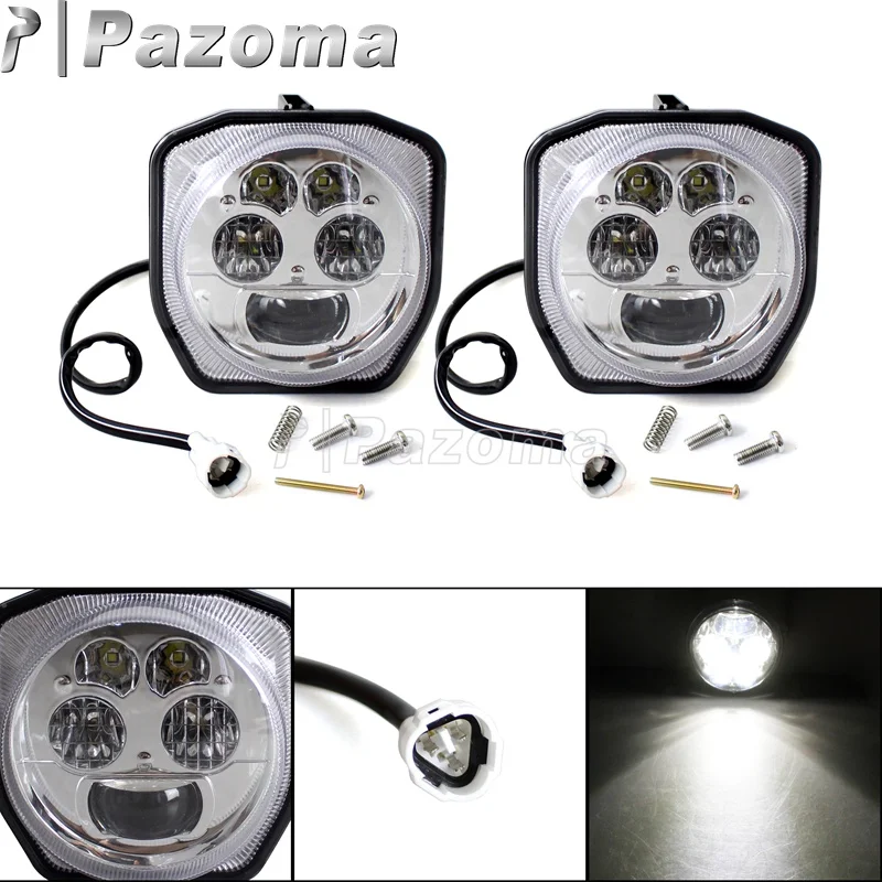 

2 Pcs Motorcycle LED Headlight High Low Beam Headlamp for Yamaha ATV Grizzly 700 EPS 4WD SE