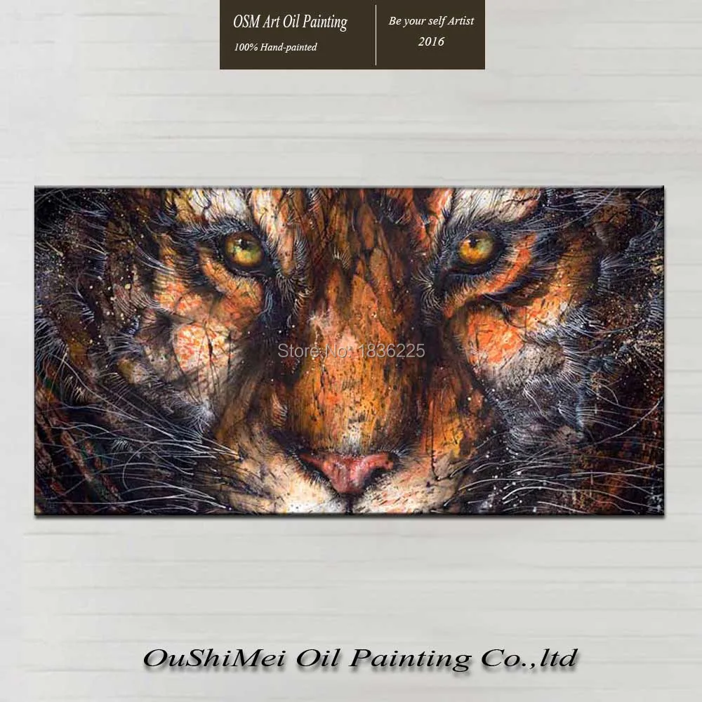 Hand-painted Wall Art Beauty tiger face oil painting Animal Home Decor Modern Oil Painting On Canvas Abstract Picture No Framed