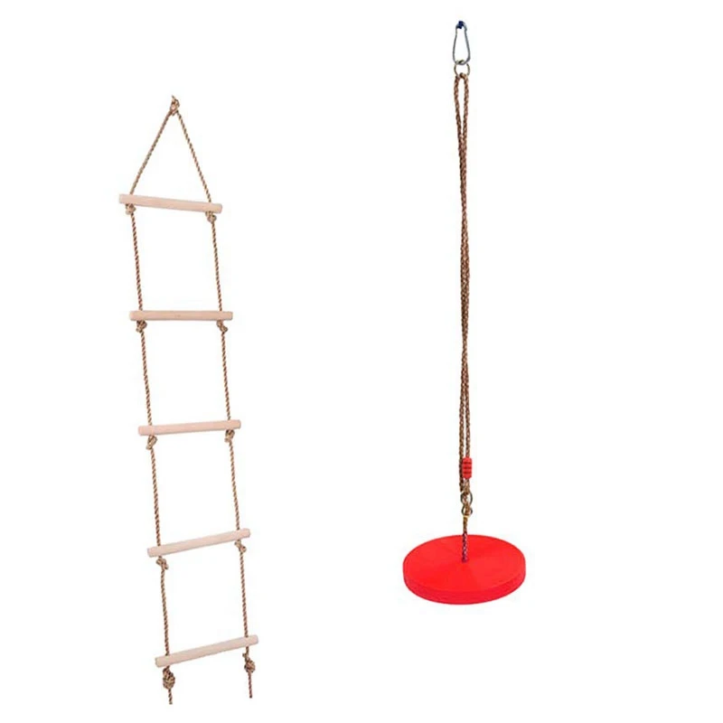 

Outdoor Tree Hanging Tray Rope Swing + Climbing Ladder For Garden Park Playground