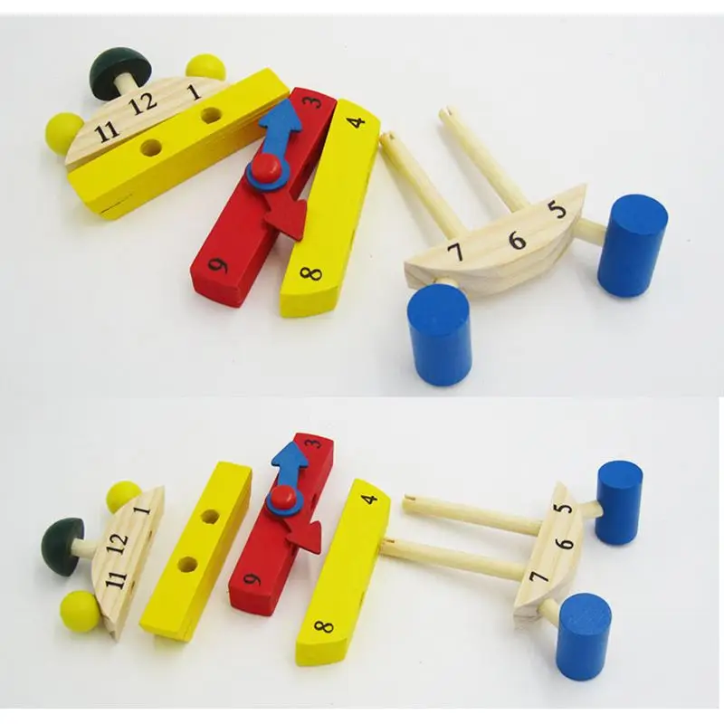 Mini Puzzle Clock Montessori Wooden Puzzles Toys Oyuncak For Children Digital Time Learning Educational Game Toy Christmas Gift (8)