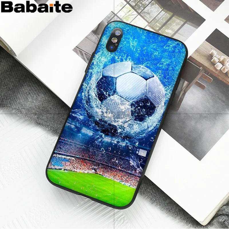 Babaite футбольный мяч на воде сжигающий огонь спортивный мягкий чехол для телефона для Apple iPhone 8 7 6 6S Plus X XS MAX 5 5S SE XR - Цвет: 7