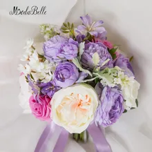 Modabelle фиолетовый свадебный букет для невесты портбукет с цветами искусственный свадебный букет роз пионов Ramos Вердес