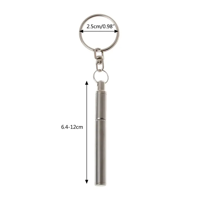 

Portable Stainless Steel Telescopic Ballpoint Pen Metal Key Ring Keychain Tools