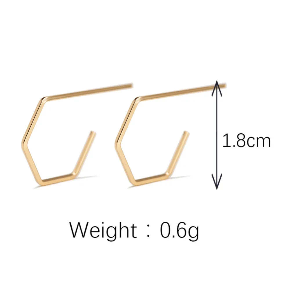 Корейские простые креативные геометрические шестигранные серьги для женщин маленькие сережки Brincos подарочный набор украшений для ушей