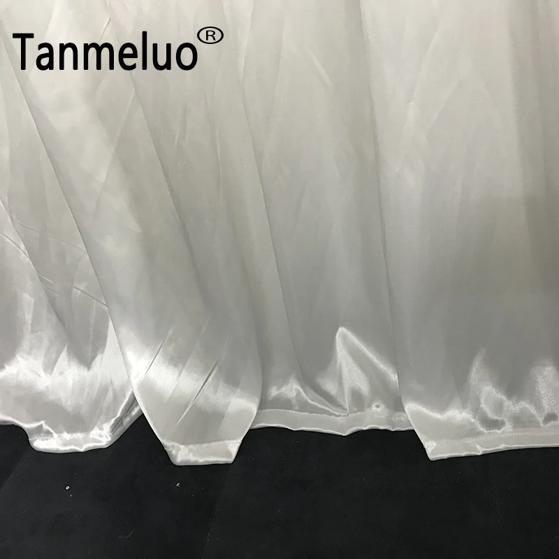 0.8x3M Transparent Shiny White Table Skirts for Wedding Table Decoration Baby Shower Birthday Skirting Event Banquet Decor