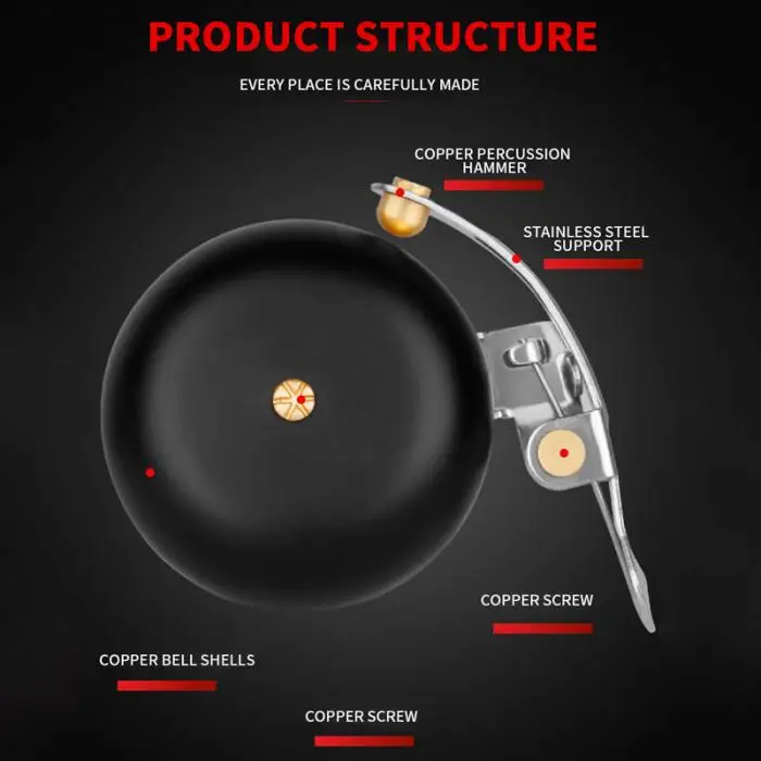Bicycle Handlebar Ring Bell Alarm Safety Cycling Ring Horn Bell Bicycle Accessories JT-Drop Ship