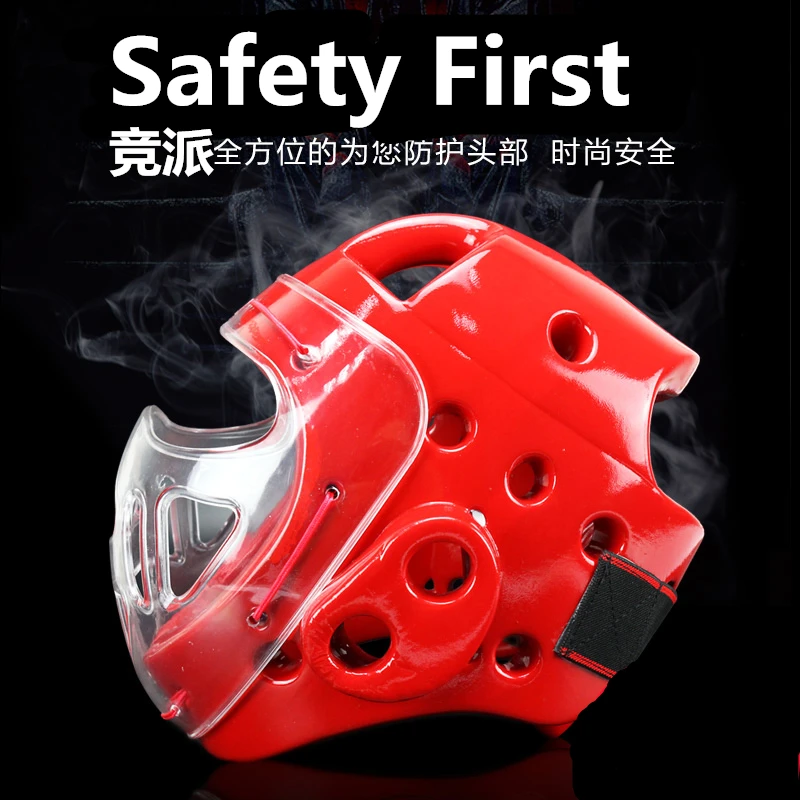 Для взрослых детей каратэ шлем фитнес тхэквондо боксерский шлем WTF защита головы защитные головные уборы с маска для лица полная Защита Поддержка