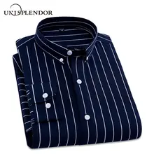 Мужская Повседневная рубашка в полоску с длинным рукавом, приталенная мужская деловая рубашка, брендовая мужская мягкая удобная рубашка YN10322